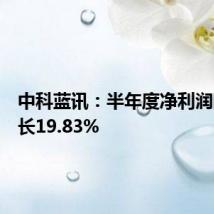 中科蓝讯:半年度净利润同比增长19.83%
