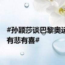 #孙颖莎谈巴黎奥运回忆有悲有喜#