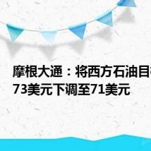 摩根大通：将西方石油目标价从73美元下调至71美元