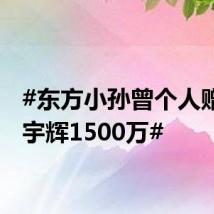 #东方小孙曾个人赠予董宇辉1500万#