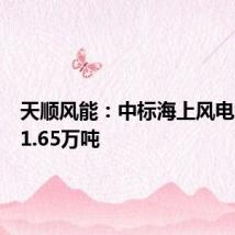 天顺风能:中标海上风电场项目1.65万吨