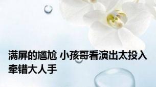 满屏的尴尬 小孩哥看演出太投入牵错大人手