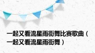 一起又看流星雨街舞比赛歌曲（一起又看流星雨街舞）