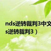 nds逆转裁判3中文(nds逆转裁判3)