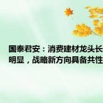 国泰君安:消费建材龙头长期优势明显,战略新方向具备共性