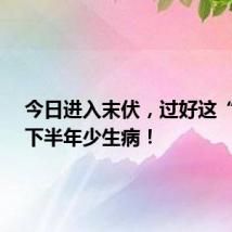 今日进入末伏,过好这“三关”下半年少生病!