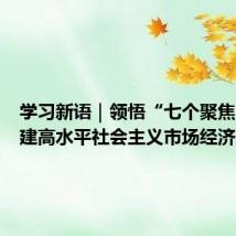 学习新语｜领悟“七个聚焦”：构建高水平社会主义市场经济体制