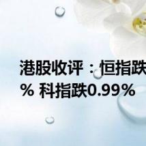 港股收评:恒指跌0.35% 科指跌0.99%
