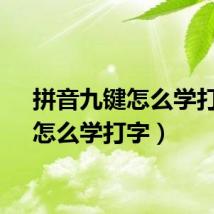 拼音九键怎么学打字（怎么学打字）