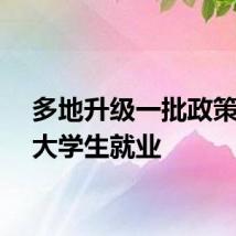 多地升级一批政策支持大学生就业