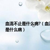 血流不止是什么病?(血流不止是什么病)