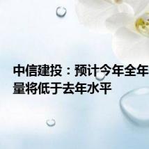 中信建投:预计今年全年信贷增量将低于去年水平