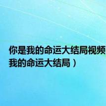 你是我的命运大结局视频(你是我的命运大结局)