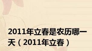 2011年立春是农历哪一天（2011年立春）