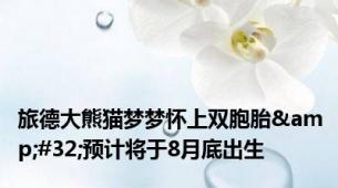 旅德大熊猫梦梦怀上双胞胎&#32;预计将于8月底出生