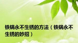 铁锅永不生锈的方法（铁锅永不生锈的妙招）