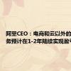 阿里CEO：电商和云以外的多个业务预计在1-2年陆续实现盈亏平衡