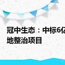 冠中生态：中标6亿元土地整治项目
