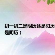 初一初二是阴历还是阳历(什么是阴历)