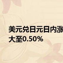 美元兑日元日内涨幅扩大至0.50%