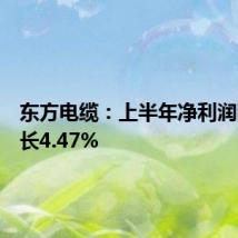 东方电缆:上半年净利润同比增长4.47%