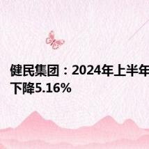 健民集团:2024年上半年净利润下降5.16%