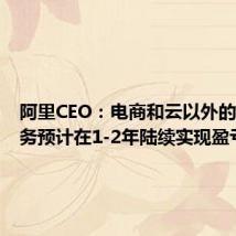 阿里CEO:电商和云以外的多个业务预计在1-2年陆续实现盈亏平衡