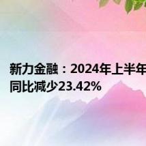 新力金融:2024年上半年净利润同比减少23.42%