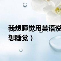 我想睡觉用英语说（我想睡觉）