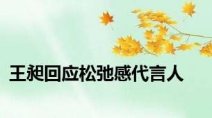 王昶回应松弛感代言人