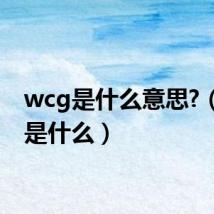 wcg是什么意思?(wcg是什么)