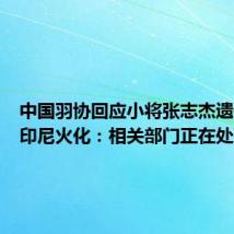 中国羽协回应小将张志杰遗体将在印尼火化:相关部门正在处理