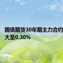 国债期货30年期主力合约涨幅扩大至0.30%