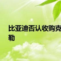 比亚迪否认收购克莱斯勒