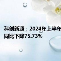 科创新源:2024年上半年净利润同比下降75.73%