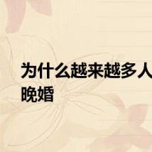 为什么越来越多人选择晚婚