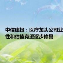 中信建投:医疗龙头公司业绩确定性和估值有望逐步修复