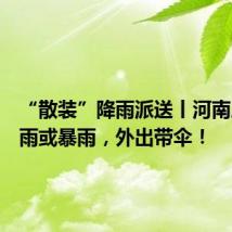 “散装”降雨派送丨河南局部大雨或暴雨,外出带伞!