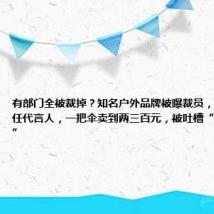 有部门全被裁掉?知名户外品牌被曝裁员,周杰伦等担任代言人,一把伞卖到两三百元,被吐槽“收割智商税”
