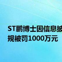 ST鹏博士因信息披露违规被罚1000万元