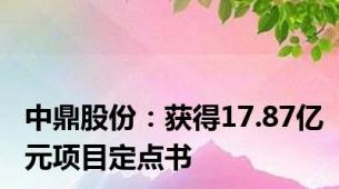中鼎股份：获得17.87亿元项目定点书