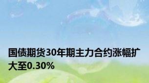 国债期货30年期主力合约涨幅扩大至0.30%