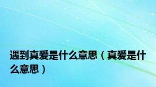 遇到真爱是什么意思（真爱是什么意思）