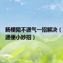 肠梗阻不通气一招解决(肠梗阻通便小妙招)