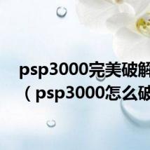 psp3000完美破解教程(psp3000怎么破解)