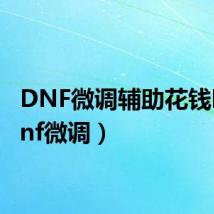 DNF微调辅助花钱吗（dnf微调）