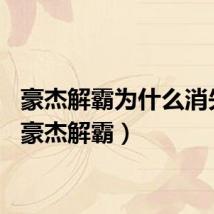 豪杰解霸为什么消失了（豪杰解霸）