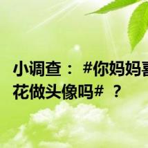 小调查: #你妈妈喜欢用花做头像吗# ?