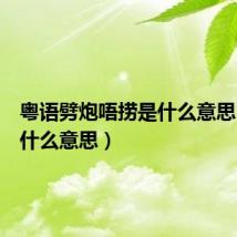 粤语劈炮唔捞是什么意思（捞是什么意思）