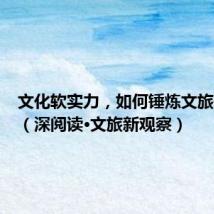 文化软实力,如何锤炼文旅硬功夫(深阅读·文旅新观察)